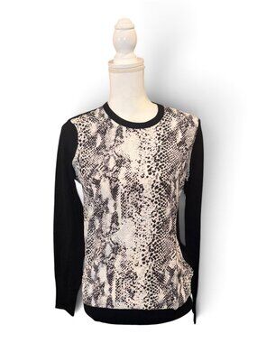 Equipment Femme Women's Roland Wool & Silk Snake-Print Sweater XS NWT
